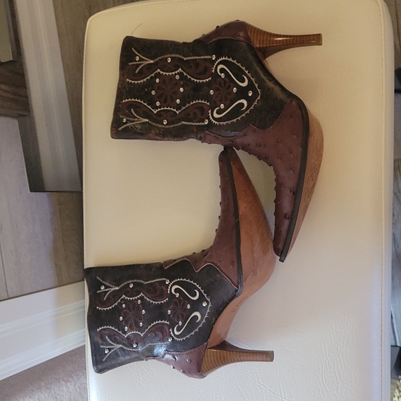 NWOT western heeled boot, leather, sz9 - Picture 3 of 8